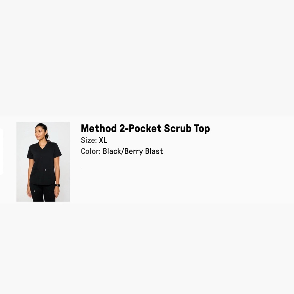 Method 2-Pocket Scrub Top in Black